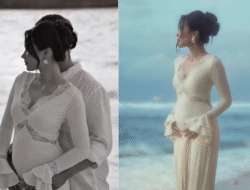 5 Outfit Maternity Shoot Alyssa Daguise di Pantai, Bernuansa Romantis