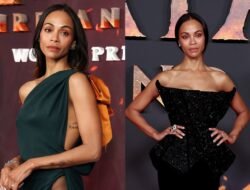 Ragam Outfit Zoe Saldana di World Premiere Avatar: Fire and Ash